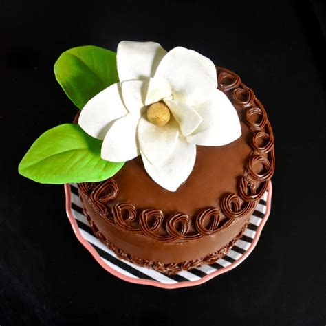Southern Magnolia Cake Chocolate Cake Diy Sugar Gum Paste Flowers