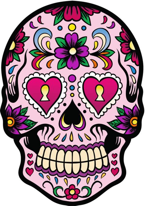 Usage commercial gratuit dessin hd 100% gratuits & libres de droits. Calavera - Tete De Mort Mexicaine 2 | Autocollants-Stickers