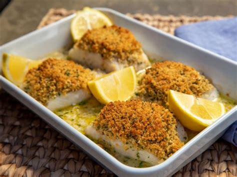 Baked Cod With Garlic And Herb Ritz Crumbs Recipe Ina Garten Food