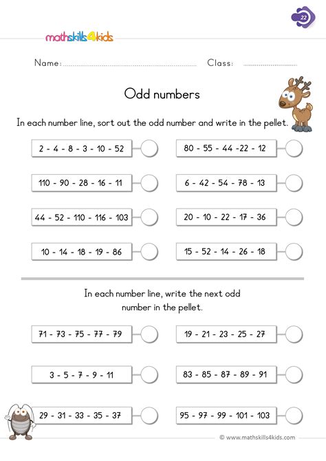 Even Numbers Worksheets 1st Grade