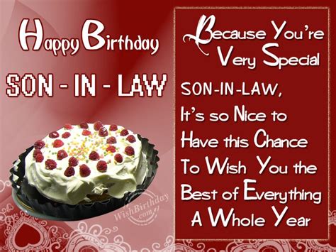 Free Birthday Greetings For Son In Law The Cake Boutique