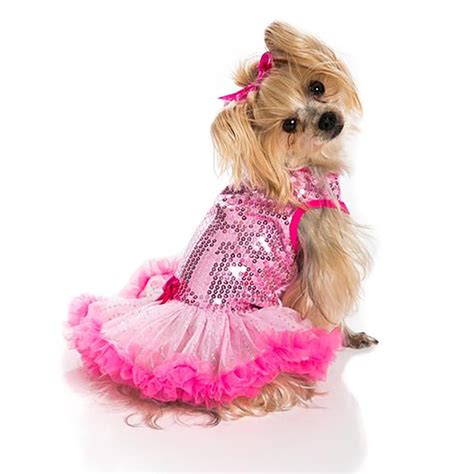 Pawpatu Sequin Dog Dress Light Pink Baxterboo