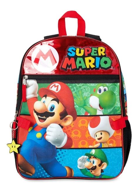 Mochila Super Mario Set 5 Piezas Backpack Oficial 16 Cuotas Sin Interés