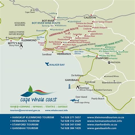 Wine Route Maps Cape Whale Coast