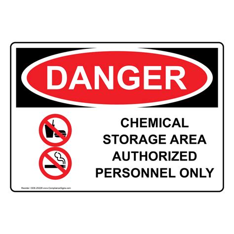Osha Danger Chemical Storage Area Sign With Symbol Ode