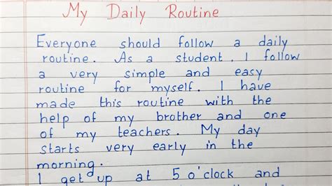 Write A Short Essay On My Daily Routine Essay Writing English Youtube