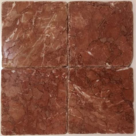 Rojo Alicante Marble Tumbled 4x4 Marble Tile Unique Tile And Ston