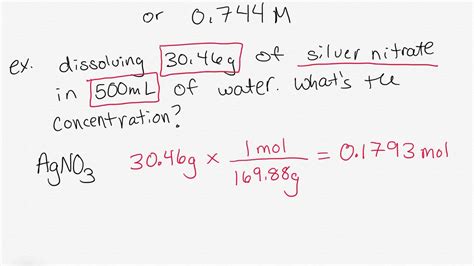 Molar Concentrations Video Lesson YouTube
