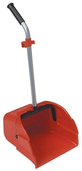 Jumbo Lobby Long Handled Debris Dust Pan Red