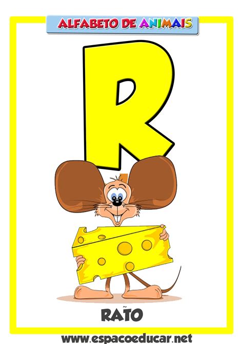Alfabeto De Animais Cartaz Com A Letra R Do Rato EspaÇo Educar