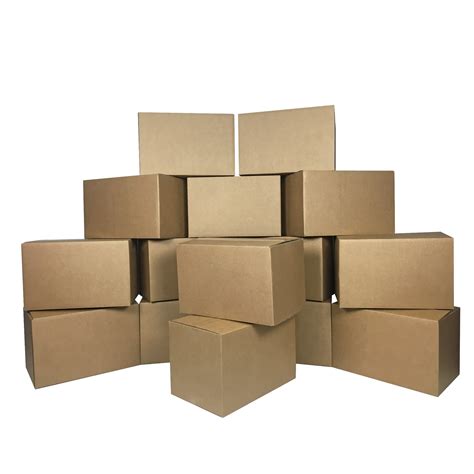 Open empty cardboard box with the lid folded in and a white background. 15 Small Moving Boxes - 16x10x10 - Cardboard Box Packing Shipping - Walmart.com - Walmart.com