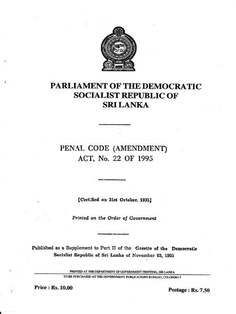 Kanun keseksaan) is a law that codifies most criminal offences and procedures in malaysia. Penal Code Amendment Act No. 22 of 1995 | Obscenity | Rape
