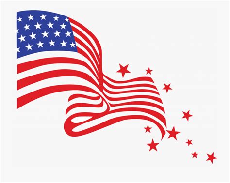 Best Free American Flag Throw Vector Waving Clipart Transparent