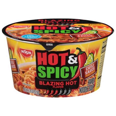 Nissin Hot And Spicy Blazing Hot Flavor Ramen Noodle Soup Bowl 3 26 Oz Food 4 Less