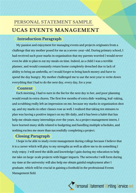 Ucas Events Management Personal Statement Sample By Samples Ps On