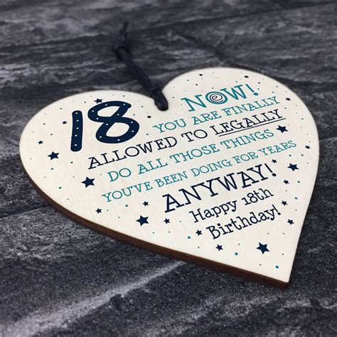 18th birthday personalised bottle opener keyring approx 1 1/2 x 3 at the widest point aluminium laser engraved please ensure you read our terms and. Funny 18th Birthday Gift Hanging Wood Heart Daughter Son Gifts
