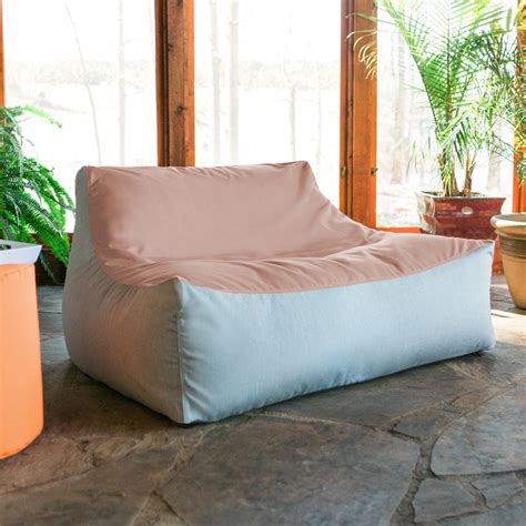 Jaxx Lavista Outdoor Bean Bag Loveseat Modern Patio Sofa