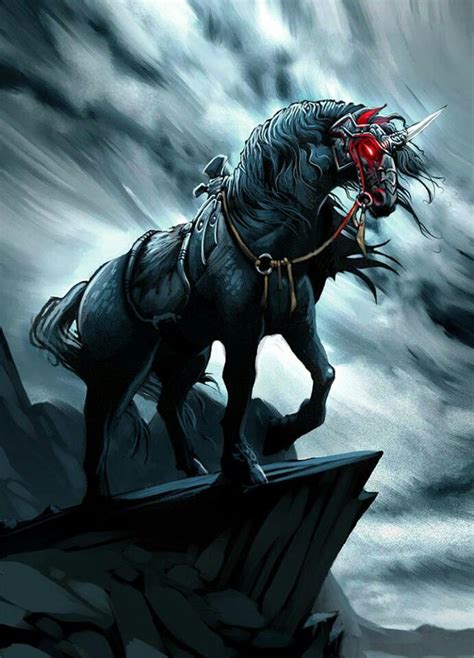 Badass Horse Unicorn Art Fantasy Horses Black Unicorn