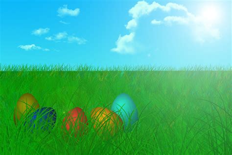 Illustrated Easter Easter Background Nature Field Illustrated Easter