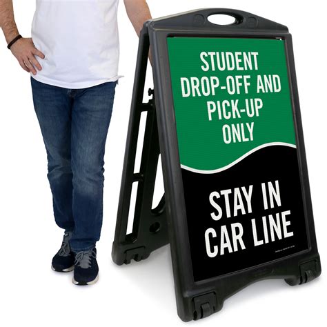 Student Drop Off Pick Up Only Portable Sidewalk Sign Sku K Roll 1186