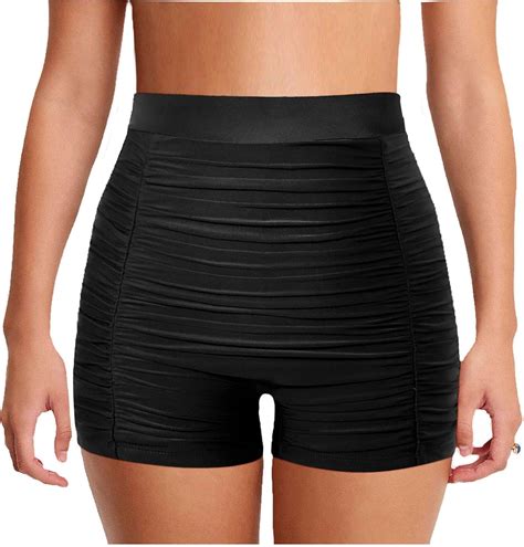 Yonique Womens Ruched Tummy Control Swim Bottoms Ultra High Waisted