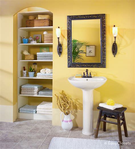 Label containers so you know where everything belongs. Bathroom Closet Shelving by EasyClosets.com