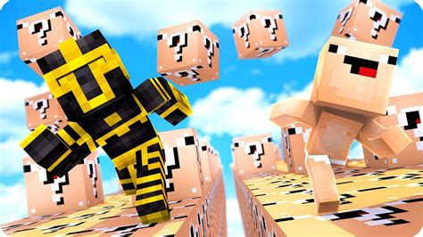 Carrera De Lucky Blocks De BebÉ Noob En Minecraft Youtube