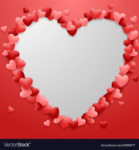 Happy Valentines Day Background With Red Heart Vector Image