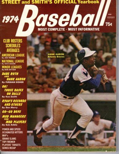 1974 Street And Smiths Baseball Yearbook Magazine Hank Aaron Atlanta