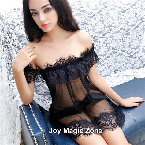 Buy Yomrzl A247 New Arrival Summer Sexy Womens Nightgown Slash Neck Lace One