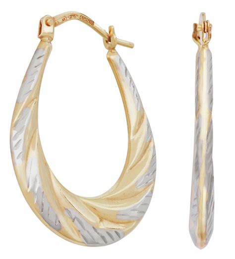 Buy Revere 9ct Gold Diamond Cut Creole Hoop Earrings Womens Earrings Argos