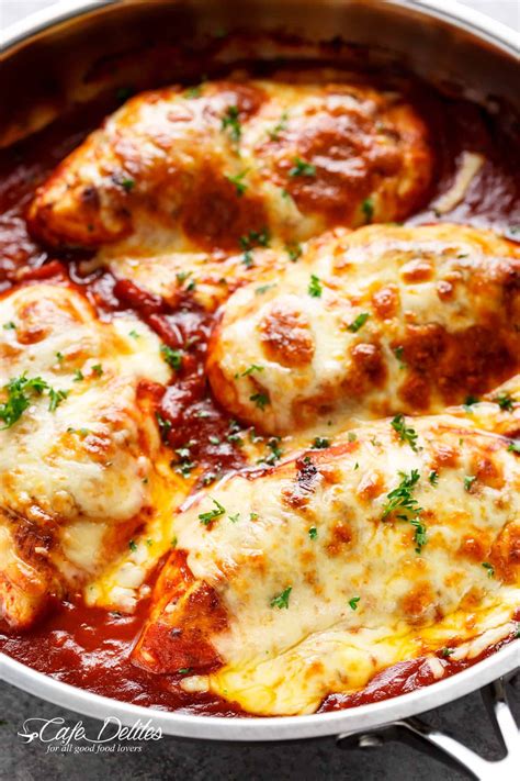 Meanwhile, in a small saucepan, combine wine, tomatoes, shallot, garlic and basil. Easy Mozzarella Chicken (Low Carb Chicken Parma) | Recipe ...