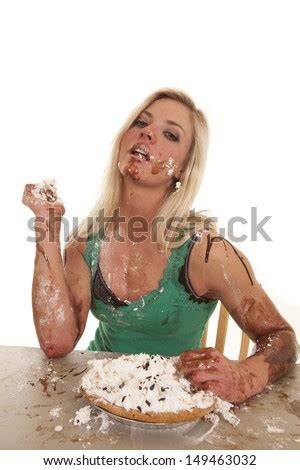 Man Throwing Pie Womans Face Stock Photo Shutterstock