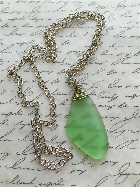 Chain Necklace Pendant Necklace Sea Glass Jewelry