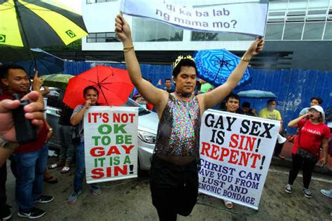 anti gay christian groups protest filipino gay pride uca news