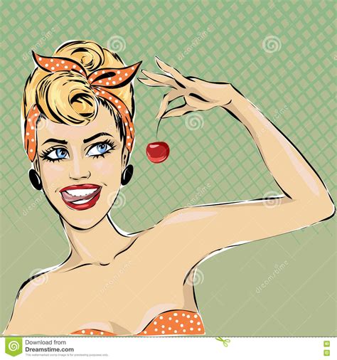 Pop Art Illustration Woman Pin Up Girl Speech Bubble Fashion Wife