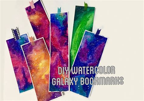 DIY Watercolor Galaxy Bookmarks | Watercolor bookmarks, Watercolor galaxy, Diy watercolor