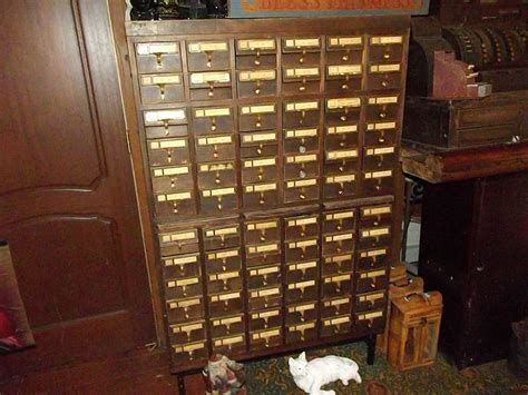 Whatever Surplus Vintage Oak Library Card Catalog File Index Office
