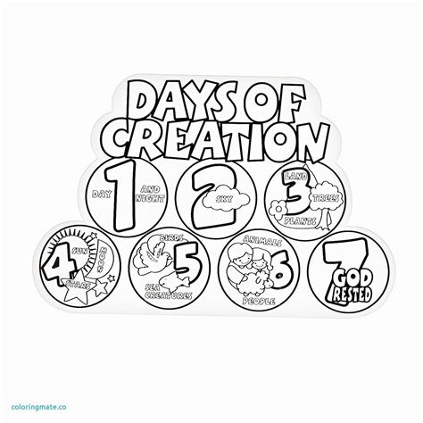 7 Days Of Creation Coloring Pages Scenery Mountains