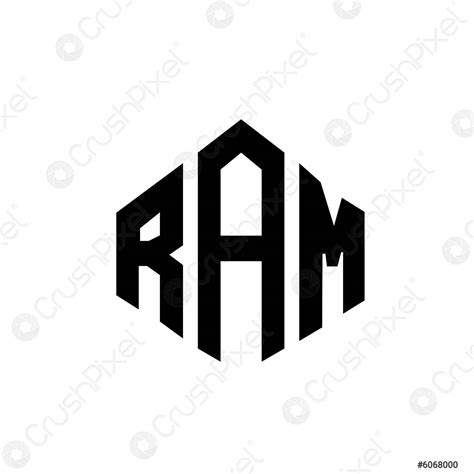 Ram Letter Logo Design With Polygon Shape Ram Polygon And Stock