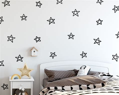 Star Wall Decals Hand Drawn Star Decals Nursery Wall Etsy