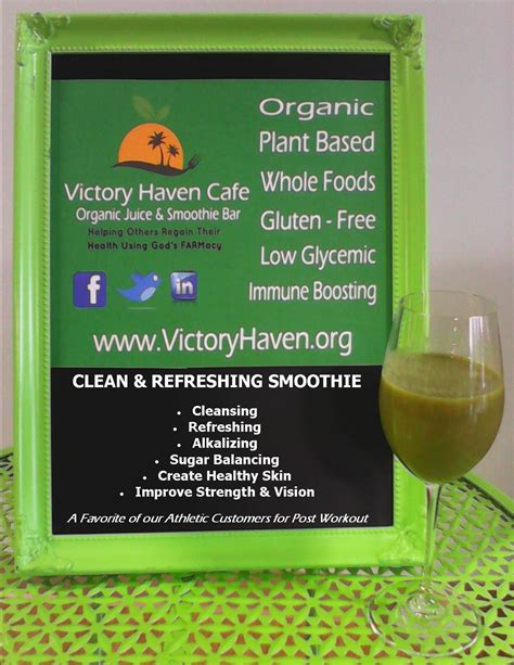 A menu made just for you — with countless combinations of whole fruits, organic veggies and nutritional enhancers for endless ways to rule the day. Pin by Victory Haven Cafe - Organic J on Victory Haven ...