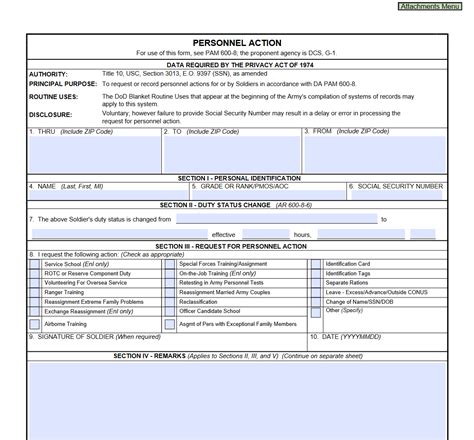 Da Form 4187 Personnel Action Form Forms Docs 2023