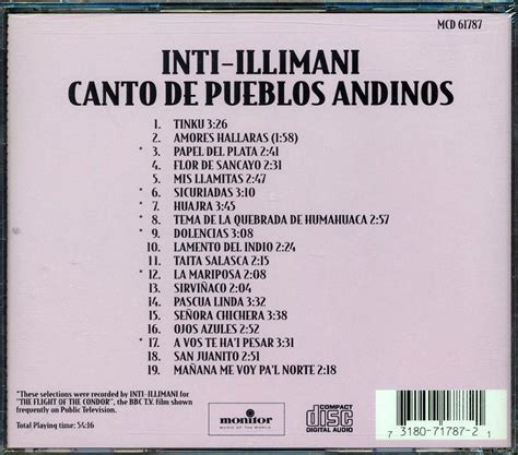 Sealed New Cd Inti Illimani Canto De Pueblos Andinos Ebay