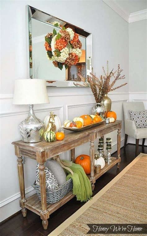 We might have one in our entryway, behind. 23 Amazing Ways To Style Your Console Table With Fall Decor