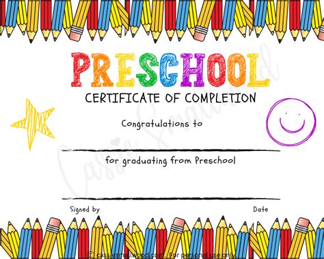 Free Printable Preschool Graduation Certificate Templ