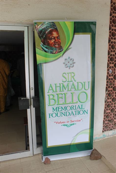 Welcome To Hookuptv Sir Ahmadu Bello Memorial Foundation Commences