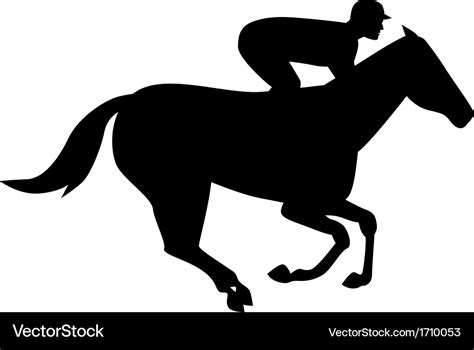 Horse Racing Side Silhouette Royalty Free Vector Image