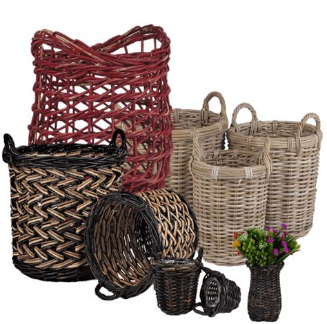Hand Woven Rattan Baskets On Wheels Crehomfy Laundry Hamper With