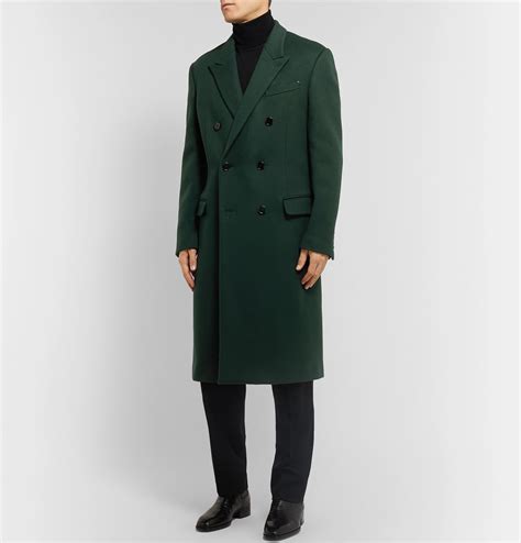 Berluti Double Breasted Cashmere Overcoat Green Berluti